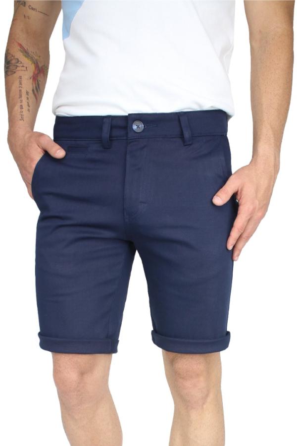 Bermuda Azul Marino De Vestir Slim Fit De Algodón Para Caballero
